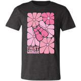 graphic tshirt wiht boho flowers and boxing gloves with the words, "fight cancer".
